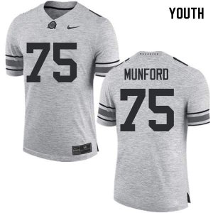 Youth Ohio State Buckeyes #75 Thayer Munford Gray Nike NCAA College Football Jersey August YAG6344WD